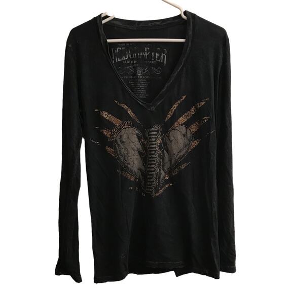 Red Chapter Clothing Heart Breaker, Trouble Maker V-neck Shirt size Medium - Picture 1 of 8